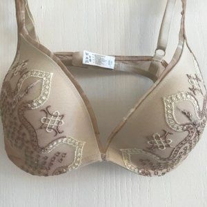 CHANTELLE Embroidered Tan Bra - 32C